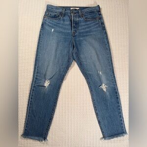 Levi's Wedgie Straight Distressed Jeans Womens